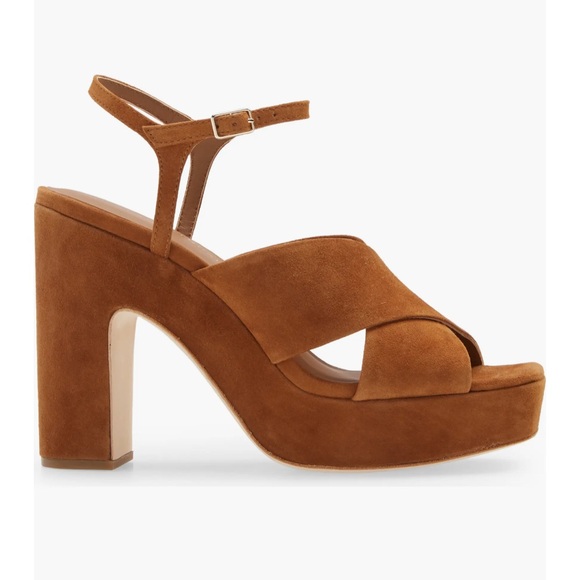 Loeffler Randall Platform suede sandals - Style is Gina color is cacao size 8B - Picture 1 of 13